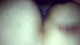 Puntang pie gets bent over in homemade scene.