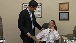 Horny gay workers engage in intense fucking and sucking in the office