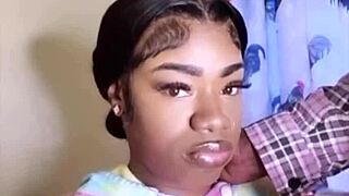 hot ebony baddie, uh, suckin’ big black cock, feelin’ all emotional.