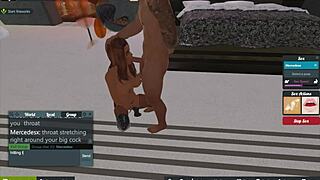 Mercedes sucks big cock for cumshot