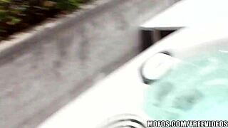 i spy on megan spanking in jacuzzi