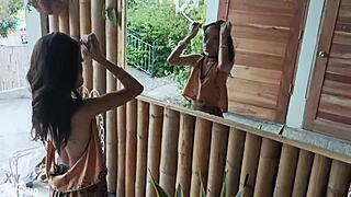 Asian Babyface Tries Big White Guy in Wild Positions to Avoid Hurting Her Tight Pussy