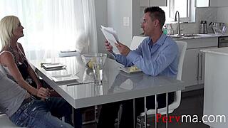 Stepmom Olivia Blu Sneaks Blowjob Near Husband