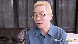 Nerdy Asian guy bones hot American pornstar?