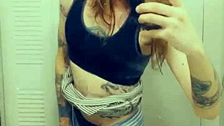 this miniskirt tranny loves flashing her cock, so cute and horny