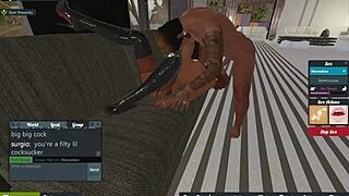 Mercedes sucks big cock for cumshot