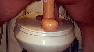 amateur fun with two massive dildos in wild play