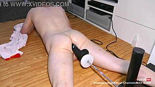 Mike pounds big black mamba on fucking machine