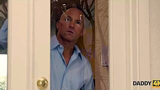 In DADDY4K, the AMAZING blonde TEEN grabs her CHANCE to SUCK mature COCK from old man