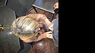 Blonde Latina Milf Fucks Client on First Work Day!