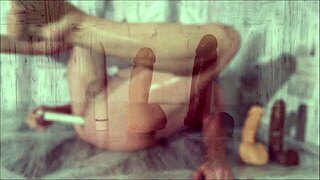 watch this gay bottom use anal toys on his oiled ass