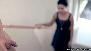 Couple fulfilled by erotic oral sex, blowjob and handjob from milf