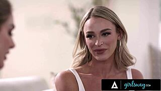 yo, Girlsway's naughty Emma Hix caught cheating by ex April Olsen, turns into wild 4-some!