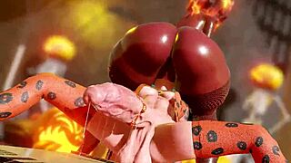 Futa Halloween special with wild monster cock action