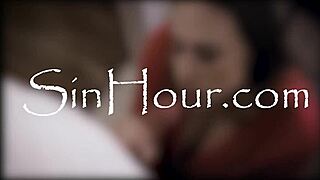 Skinny ginger Madi Collins locks eyes while getting pounded hard