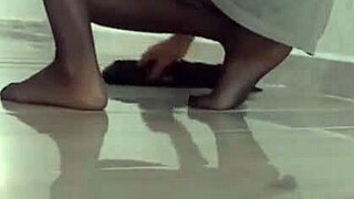 Turkish Mature in Nylon Pantyhose Cleaning Floors Hot!