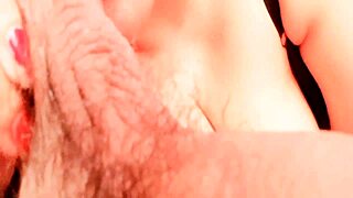 Lucy's alluring long hair, nylon stockings, and heels lead to a steamy undressing