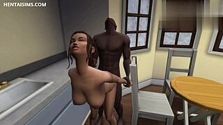 gorgeous teen caught bbc roommate naked, got horny, fuckin him in kitchen... wow