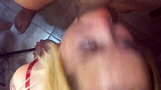 Brunilov deepvane swallows cum after deepthroat blowjob with girlfriend