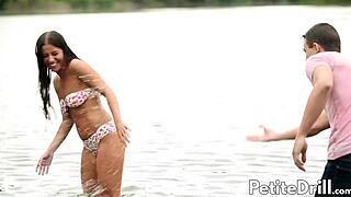 Little Evelyn craves blowing her boyfriend’s huge cock nonstop.