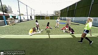 Hey, Check These Horny Babes Seducing Their Soccer Coach in VR Porn!