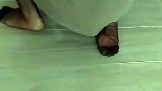 Turkish Mature in Nylon Pantyhose Cleaning Floors Hot!