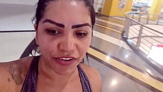 Ordinary workout in the gym becomes a rather hot foot play and pant demonstration