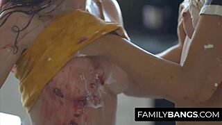 FamilyBangs: Serena Blair & Leda Lotharia Kitchen Catfight