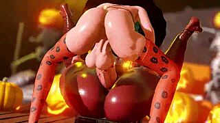 Futa Halloween special with wild monster cock action