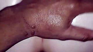 Oiled white girl experiences intense passion with big black cock