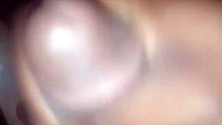 Black guy receives morning cumshot on his cock.