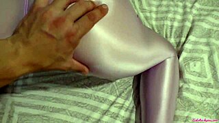 Babe in Sexy Nylon Gives Cock Caresses and Handjob in Homemade Hardcore Clip