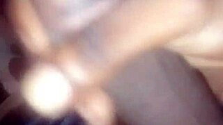 Black guy receives morning cumshot on his cock.