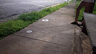 Watch the risky handjob at the bus stop. Next to a beautiful stranger.