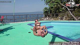 German Sex Tourist Meets Spanish Latina Teen for Outdoor Action