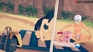 Fucking Hinata while Sakura gets jealous in Naruto hentai! 😍