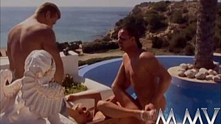 I watch the short haired bitch get fucked outdoors with a cumshot.