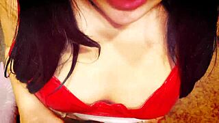 she danced a striptease, then sat down for a deep blowjob… cum right in her mouth!