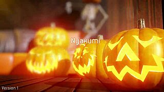 Futa Halloween special with wild monster cock action