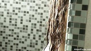 alison tyler feels so aroused in the shower masturbating