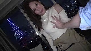 Japanese housewife Miyako rides hard for cumshot in homemade clip.