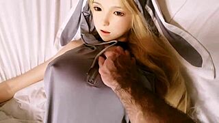 I couldn’t resist fucking the stunning love doll dressed in sexy lingerie.