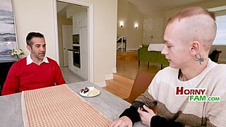 Making sure she's right for the family in laws threesome with blonde petite 18+ riding.