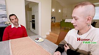 Making sure she's right for the family in laws threesome with blonde petite 18+ riding.