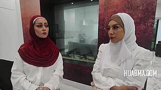 jealous wives in hijab, wanna take turns with me? - kira fox and sasha pearl