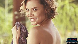 wow, this russian milf model looks stunning naked outdoor in nature! 😍