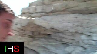 horny male fucks a beautiful mulatto at the seaside