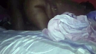 Curvy ebony with big tits hints at sloppy deepthroat fun