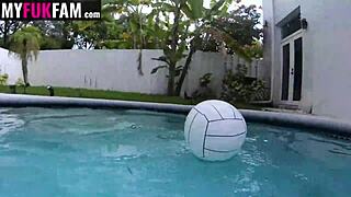 Stepbro Feels Tits Like Fucking Pussy In Pool