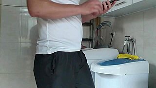 I am the married woman teasing the technician fixing the washing machine. I opened my robe, showing my long hair, tits, and tan lines.